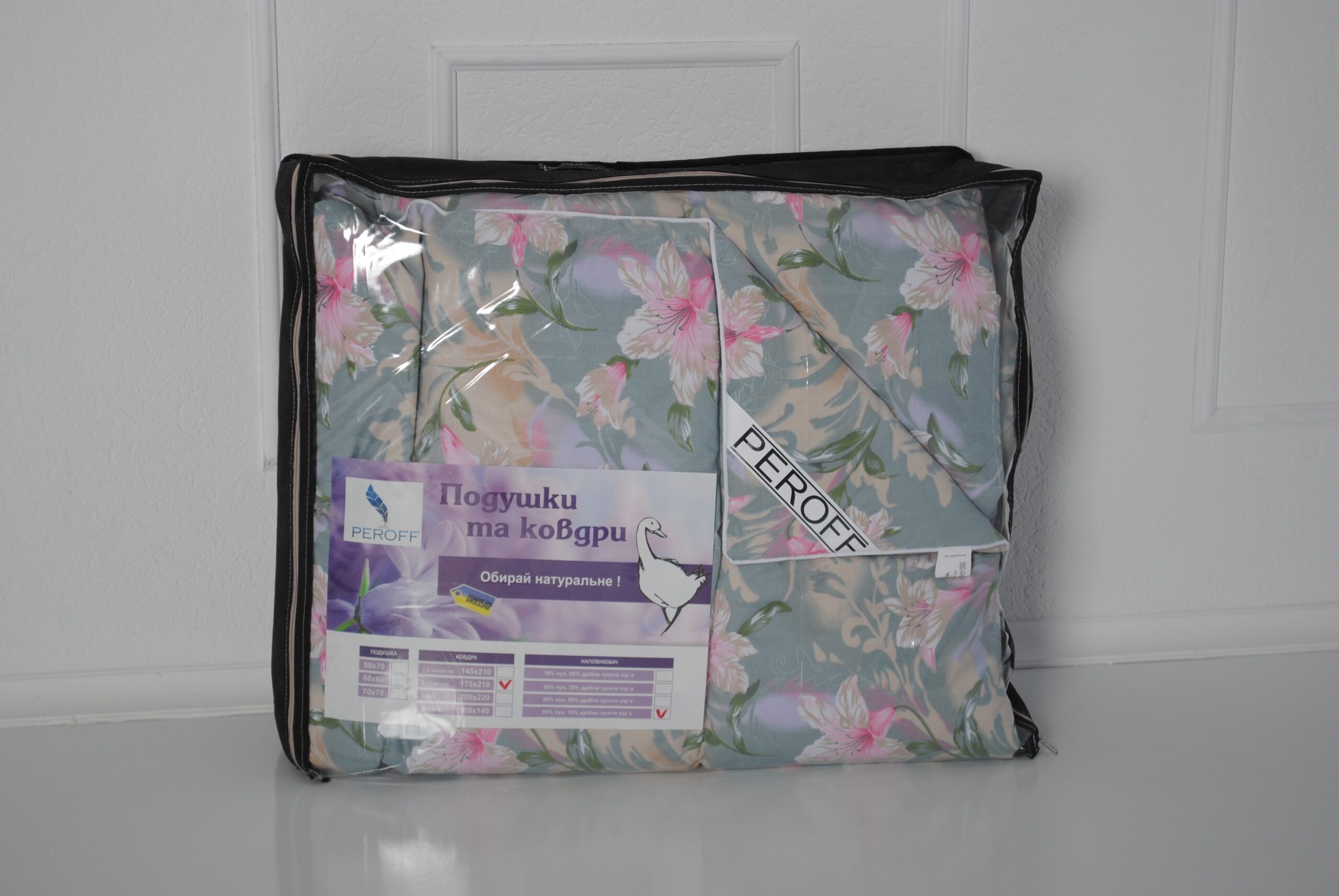 Ковдра пухова 50% пух / 50% перо - Евро (200*220см) - Image 7